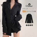 シャツ ブラウス 長袖 シャツブラウス レディース ストライプ シンプル 前開き ボタン 新作 春 夏 秋 ウエストマーク スリム 着瘦せ 大きい...