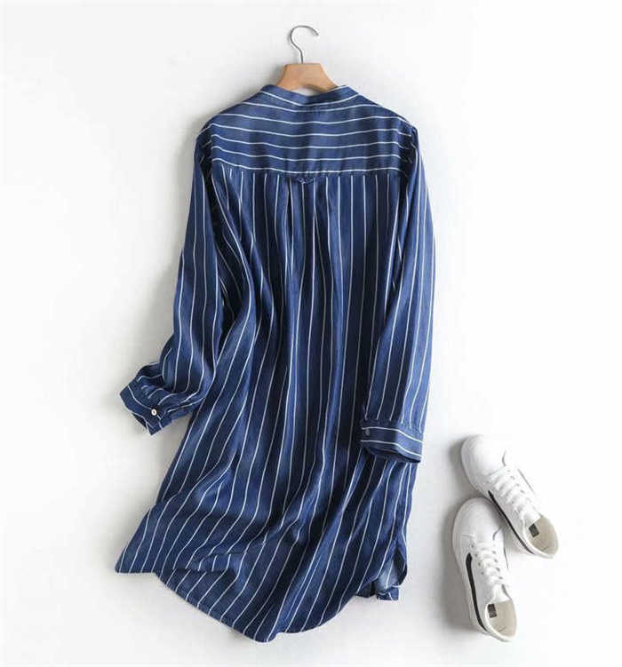 シャツ ワンピース デニム レディース 刺繍 花柄 長袖 綿 コットン ストライプ ワンピース デニムシャツ ロングシャツ ロング シャツ ワンピ 折り襟 体型カバー ゆったり 切り替え レトロ おしゃれ カジュアル 通勤 OL オフィス 着痩せ 30代 40代 50代 春 夏 秋 送料無料