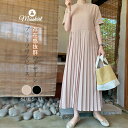 プリーツワンピース 半袖 ワンピース 春 夏 夏服 ロングワンピース プリーツ ロング丈 ワンピ レディース ゆったり マキシ丈 柔らかい 着心地 カジュアル 送料無料 20代 30代 40代 50代 無地