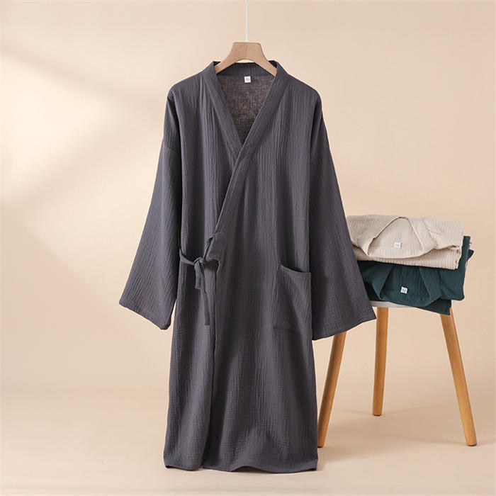 綿100% 和風パジャマ ダブルガーゼ ルームウエア レディース 無地 シンプル 長袖 甚平 浴衣 パジャマ バスローブ お風呂 コットン 綿 寝巻き ウエストリボン 女性 介護 入院パジャマ 寝間着 ナイトウェア 部屋着 快適 楽ちん 吸水 柔軟 柔らかい 春 夏 秋 送料無料