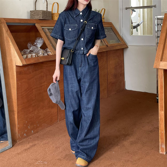 セットアップ デニム 長袖シャツ ワイドパンツ 大人カジュアル 楽天市場】デニムシャツ(スーツ・セットアップ|レディース