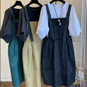 サロペット ワンピース ジャンパー スカート ワンピース ミモレ丈 タンクトップ ワンピース 春 夏 夏服 レディース サロペットワンピース 体型カバー おしゃ...