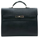 【中古】エルメス ケリーデペッシュ34 ヴォーエプソン 黒 シルバー金具 ビジネスバッグ □J刻印 HERMES 《送料無料》