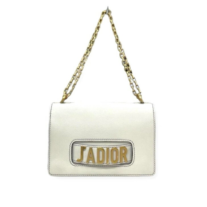 【中古】ディオール　ジャディオール　ショルダーバッグ　レザー　クリーム　ゴールド金具　2018年　J'ADIOR　Christian Dior《送料無料》