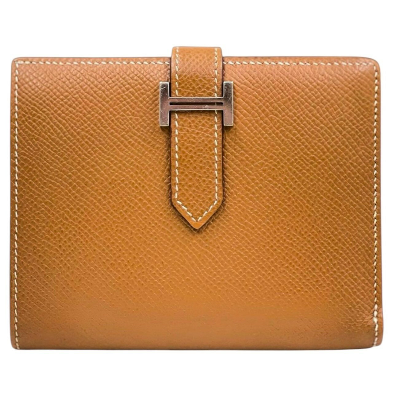 エルメス　ベアンコンパクト　エプソン　ゴールド　シルバー金具　折り財布　Z刻印/2021年　HERMES　《送料無料》