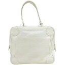【中古】エルメス オムニバスPM トリヨンクレマンス トートバッグ 白 シルバー金具 □I刻印 HERMES 《送料無料》