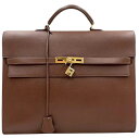 【中古】エルメス ケリーデペッシュ38 クシュベル ブラウン ゴールド金具 ビジネスバッグ □C刻印 HERMES 《送料無料》