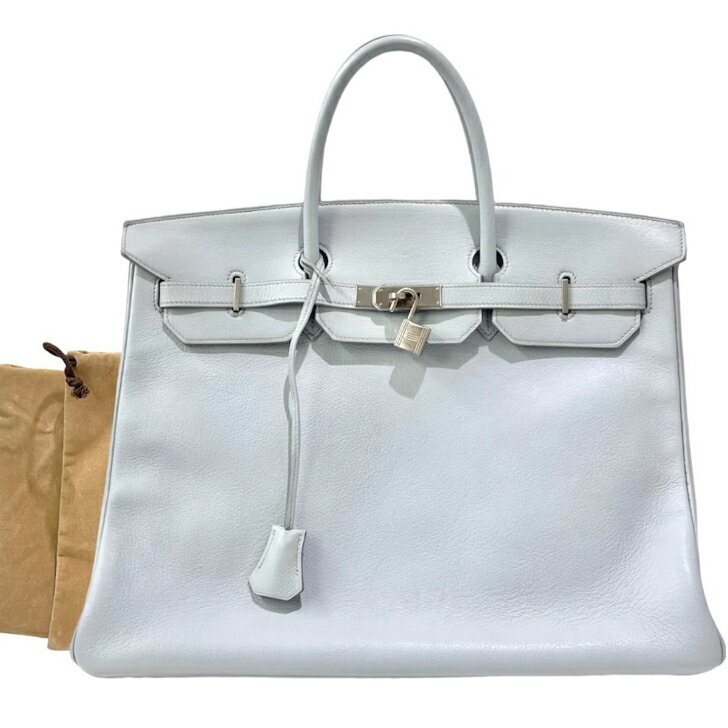 【中古】エルメス　バーキン40　トリヨンクレマンス　ブルーグレー　シルバー金具　ハンドバッグ　□E刻印　HERMES　《送料無料》のサムネイル