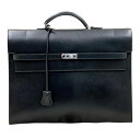 【中古】エルメス ケリーデペッシュ38 クシュベル 黒 シルバー金具 ビジネスバッグ □F刻印 HERMES 《送料無料》
