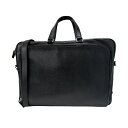 【中古】プラダ サフィアーノレザー 黒 2way ビジネスバッグ シルバー金具 NERO PRADA 《送料無料》