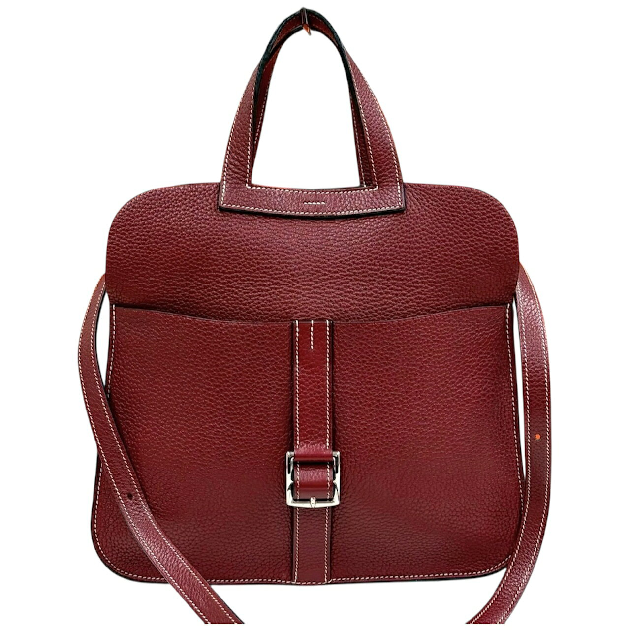 HERMES 31 - 【中古】エルメス　アルザン31　トリヨンクレマンス　ルージュアッシュ　シルバー金具　赤系　2way　ショルダーバッグ　T刻印/2015年　HERMES　《送料無料》