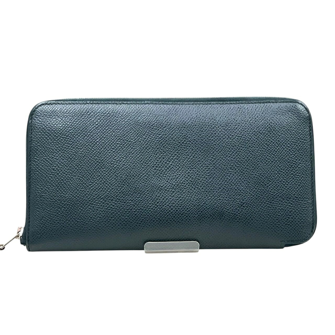 【中古】エルメス　アザップロング　シルクイン　ヴォーエプソン　ヴェールアングレ　ダークグリーン　シルバー金具　長財布　D刻印/2019年　HERMES　《送料無料》