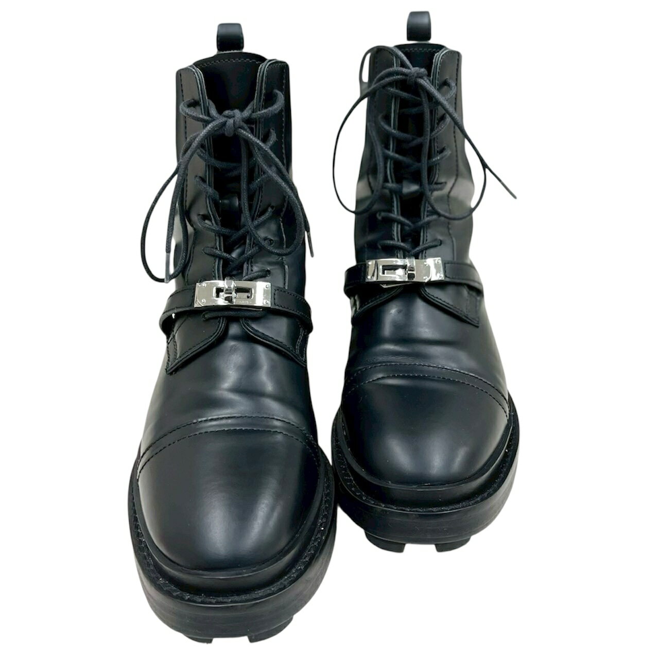 【中古】エルメス　ファンク　黒　レザー　ケリー金具　ブーツ　サイズ38　約24cm　WS222070Z　HERMES　《送料無料》のサムネイル