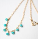 【SALE】ターコイズ フリンジ ネックレス 14KGF 天然石 アクセサリー ゴールドフィルド 極小ターコイズ 華奢 12月誕生石 ハンドメイド ジュエリー ブルー セール お買い得 再入荷