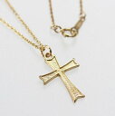 【SALE】クロス ネックレス(リボン クロス)14KGF ゴールドフィルド製 アクセサリー ジュエリー 十字架 シンプルデザイン メンズ レディース 兼用 セール お買い得