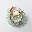 【SALE】ブルー アパタイト フープピアス(S)14KGF 天然石アクセサリー ゴールドフィルド ジュエリー G型 フープ ピアス ミニフープ セール お買い得 ハンドメイド