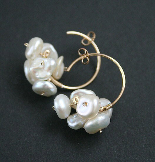 樂天商城 - 【再入荷】ケシパール ミニ フープピアス 14KGF 天然石ジュエリー ゴールドフィルド アクセサリー 小さめ 6月誕生石 真珠 ハンドメイド 手作り