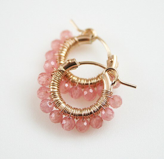 インカローズフープピアス14KGF...