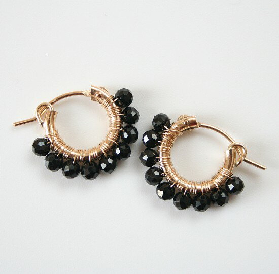 【再入荷】ブラック スピネル フープピアス (...の紹介画像2