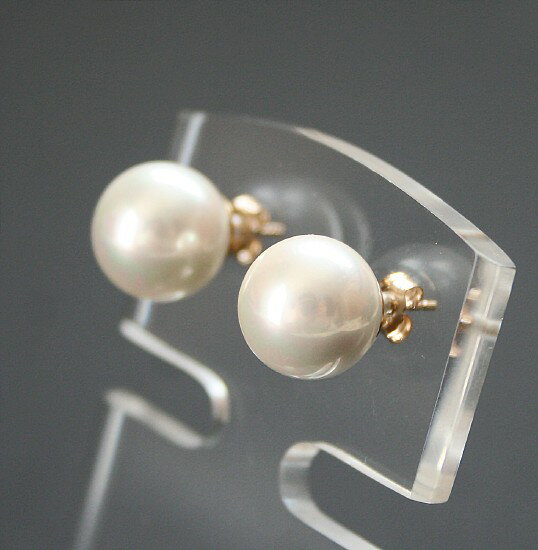 【SALE】大粒 貝パール 一粒 ピアス（10ミリ玉）14KGF スタッド ピアス ゴールドフ...