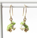 【再入荷】カエル ピアス 14KGF 蛙 かえる ゴールドフィルド アクセサリー ジュエリー プチピアス 梅雨 雨 生き物 モチーフ ミニサイズ プチサイズ
