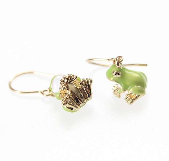 【再入荷】カエル ピアス 14KGF 蛙 かえる ゴールドフィルド アクセサリー ジュエ...
