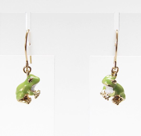 【再入荷】カエル ピアス 14KGF 蛙 かえる ゴールドフィルド アクセサリー ジュエ...