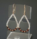 【SALE】ガーネット 雫リング ピアス(クリスタル スモーキークォーツ)14KGF 天然石 アクセサリー ゴールドフィルド ジュエリー ハンドメイド 1月誕生石 デザインピアス 天然石ピアス セール お買い得(4)