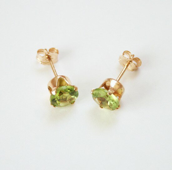 Peridot - 【再入荷】ペリドット 一粒 ピアス（スタッドピアス）14KGF 大粒 パワーストーン 天然石 アクセサリー ゴールドフィルド ジュエリー ファセットカット 8月誕生石 宝石質