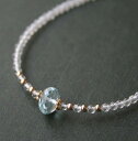 【再入荷】アクアマリン クリスタル ブレスレット 14KGF 天然石 アクセサリー ゴールドフィルド ジュエリー 極細 華奢 3月 4月誕生石 水晶 パワーストーン お守りブレス