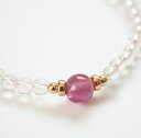 【SALE】 ルビー クリスタル ブレスレット 14KGF 天然石 アクセサリー ゴムブレス パワーストーン ハンドメイド ワンポイントブレス 着脱簡単 シンプ...