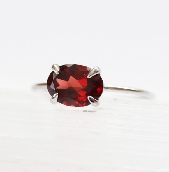 ガーネット一粒リング指輪天然石アク...