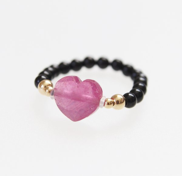 ルビーリング指輪14KGFゴムリン...