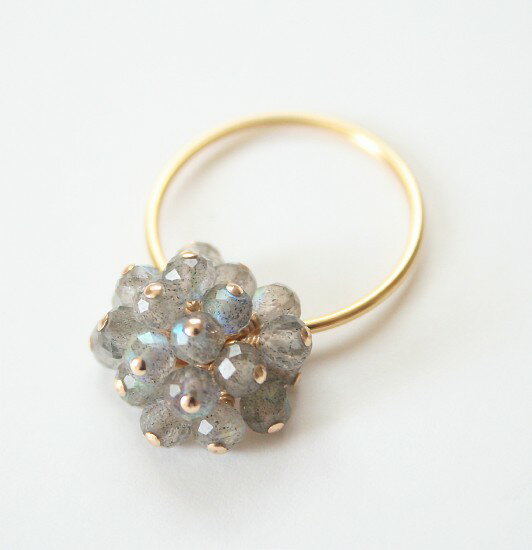 樂天商城 - 1点もの ラブラドライト リング 指輪 14KGF ボンボンリング つぶつぶリング 天然石 アクセサリー ゴールドフィルド ジュエリー 繊細 ハンドメイド ファッションリング 高品質 ボタンカット 12号