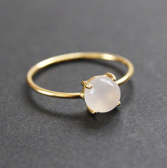 ホワイト ムーンストーン リング SV（ラウンド S）指輪 天然石 アクセサリー SV925GP ゴールド 重ね付け 華奢リング 6月誕生石 フェルスパー カボション 11号 13号 シンプル 重ね付け