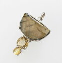 【SALE】1点もの SV925 ラブラドライト シトリン ルチルクォーツ ペンダントトップ 天然石アクセサリー ジュエリー ネックレス 個性的 シルバー ハンドメイド ハンドクラフト 手作り 手仕事 パワーストーン お守り セール お買い得