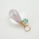 【再入荷】大粒 ピンク アメジスト エメラルド チャーム ペンダントトップ 14KGF 天然石 アクセサリー ゴールドフィルド ジュエリー ハンドメイド 2月 5月 誕生石