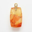 【SALE】1点もの レッド デンドリティッククォーツ ペンダントトップ(レクタングル L)ゴールド バチカン ネックレス デンドライト 天然石アクセサリー ジュエリー レア 希少 個性的 鉱物 特大 長方形 セール お買い得