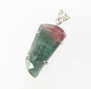 【SALE】1点もの SV925 バイカラー トルマリン ペンダントトップ(グリーン ピンク)シルバー 大粒 天然石 アクセサリー 鉱物 ハンドクラフト ジュエリー ネックレス レア 10月誕生石 ハンドメイド 手作り セール お買い得