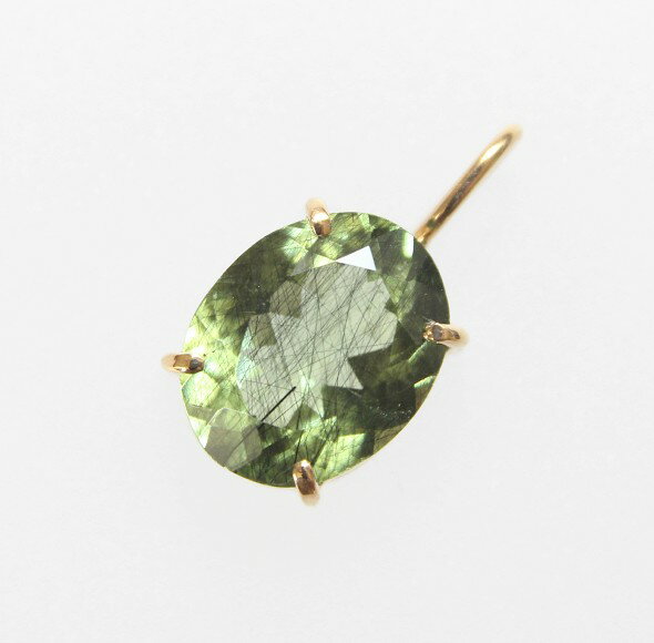 【SALE】1点物 K18 ペリドット ペンダント トップ（オーバル）8月誕生石 ルドウィジャイトインペリドット ルチルインペリドット ネックレス 天然石ジュエリー アクセサリー 18金 ゴールド 希少 18K 高品質 大粒 セール お買い得