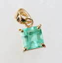 1点もの K18 エメラルド ペンダントトップ(スクエア B)ネックレス チャーム 1.27ct コロンビア産 ベリル 天然石ジュエリー 18K ゴールド 5月誕生石 パワーストーン シンプル エメラルドカット カラーストーン(4)