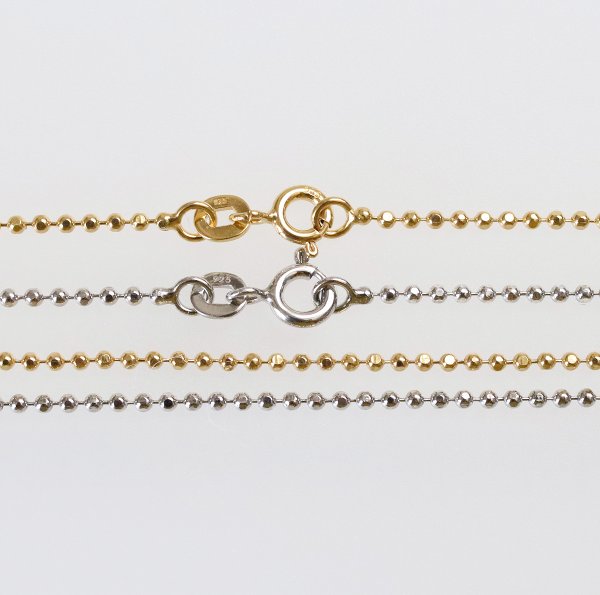 カットボールチェーン SV（1.5ミリ幅 50センチ）SV925 太め 長め ロングチェーン シルバー 銀 ボールチェーン 1.5mm ゴールドカラー シルバーカラー メンズ レディース