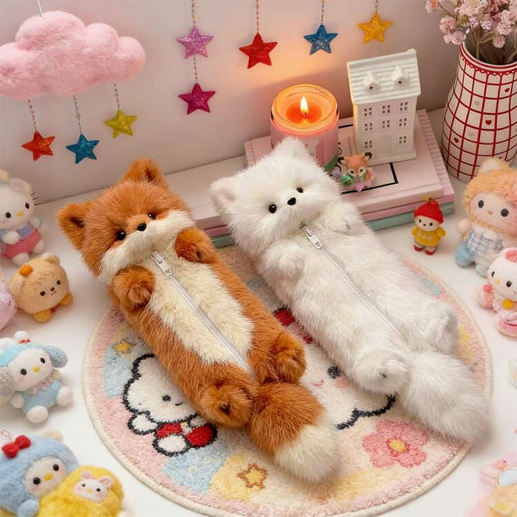 キャラポーチ 立体 キツネ ふわふわ 筆箱 ペンケース ポーチ キツネ ペンポーチ ぬいぐるみペンケース 可愛い 面白い 筆入れ 動物デザイン 文具入れ キツネ 大容量 かわいい もふもふ 文房具入れ 収納ケース 小学生 中学生 高校生 linkage-10013893 Linkage楽天市場店 サンプル画像2