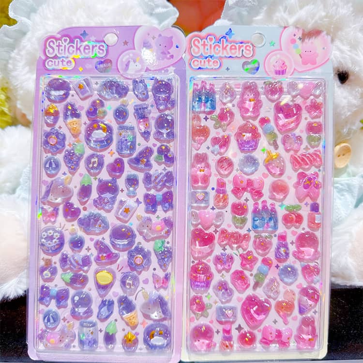 3dシール 立体 シール 立体シール ぷくぷくシール 4枚入り 宝石シール キャラクター ドロップシール 平成 おはじきシール ぷくぷく 透明 ユニコーン 恐竜 イチゴ 雪だるま リボン 食べ物 ケーキ 蝶 団子 カエル ナス アイスクリーム くま 星 バナナ