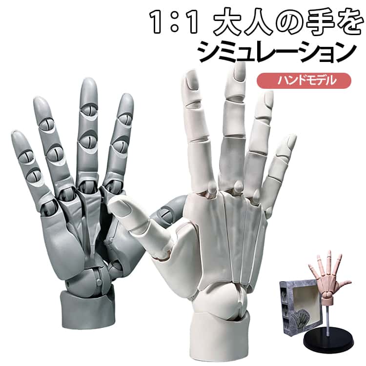 ハンドモデル 1:1 ネイル 手模型 多用途 マネキン ディスプレイ 骨格付き アニメ ハンドトルソー トルソー フィギュア 爪付き ジュエリー 模型 デッサン手 自然感 右手 ほっそりした手 左手 ハンド 絵画モデル ハンドモデル イラスト デッサン ホワイト
