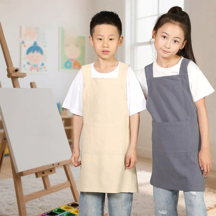 子供エプロン 前掛け こども リネン おしゃれ 汚れ防止 調理実習 男の子 キッズエ...