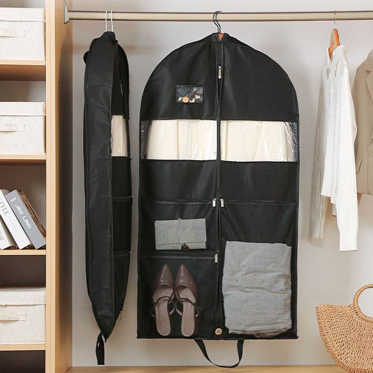 ガーメントバッグ 制服 衣装 カバー 収納バック クローゼット 収納バッグ 靴ポケッ...