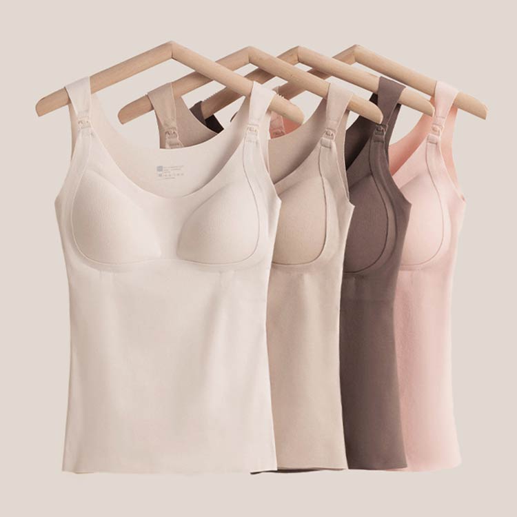 あったか 授乳キャミソール パッド一体型 保温 秋冬 授乳ブラ マタニティ 授乳 妊...
