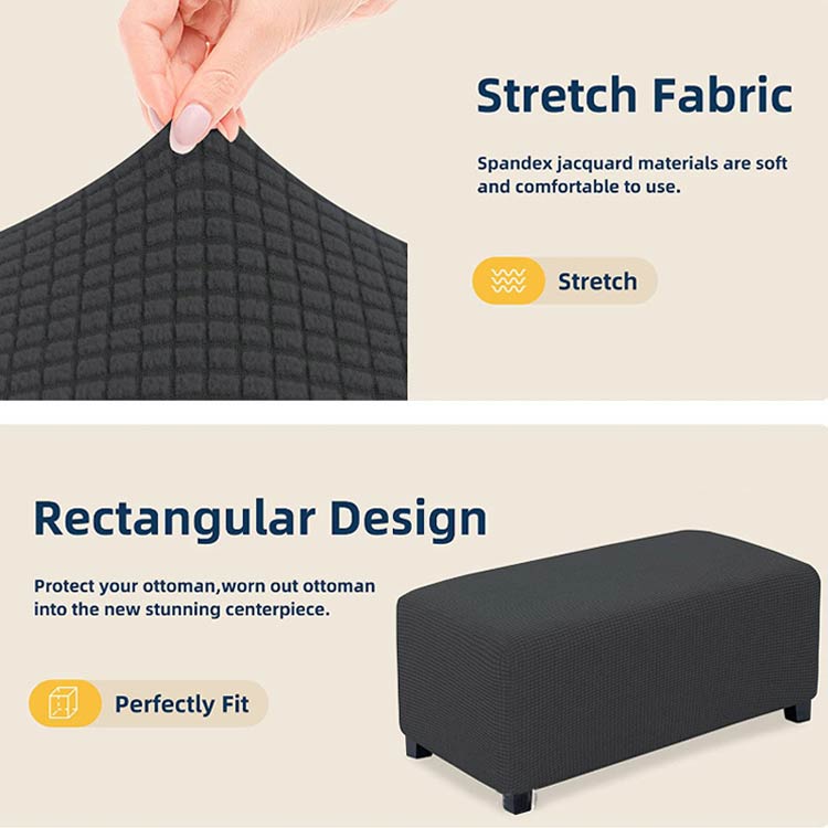 ソファーカバー オットマン カバー オットマンカバー 長方形 足置きカバー フットスツール チェアカバー 椅子カバー ソファーカバー チェアカバー 踏み台カバー フィット ストレッチ 伸縮 洗える 無地 汚防止 模様替え 汚れ防止 キズ防止 北欧 おしゃれ [3]