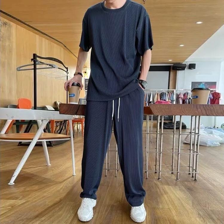 ユニセックス 涼しい 接触冷感 Tシャツ 上下セット セットアップ 半袖tシャツ メン...